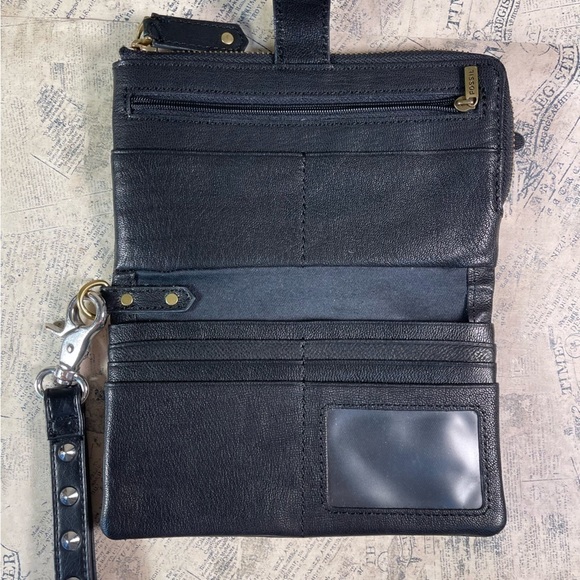 Fossil Becca Black Leather  Wristlet / Wallet - Picture 7 of 9